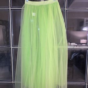 Neon green tulle skirt
